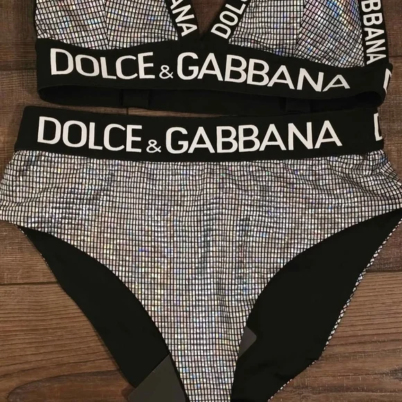 Dolce & Gabbana Womans Monochrome 2 Piece Bikini - Picture 3 of 5